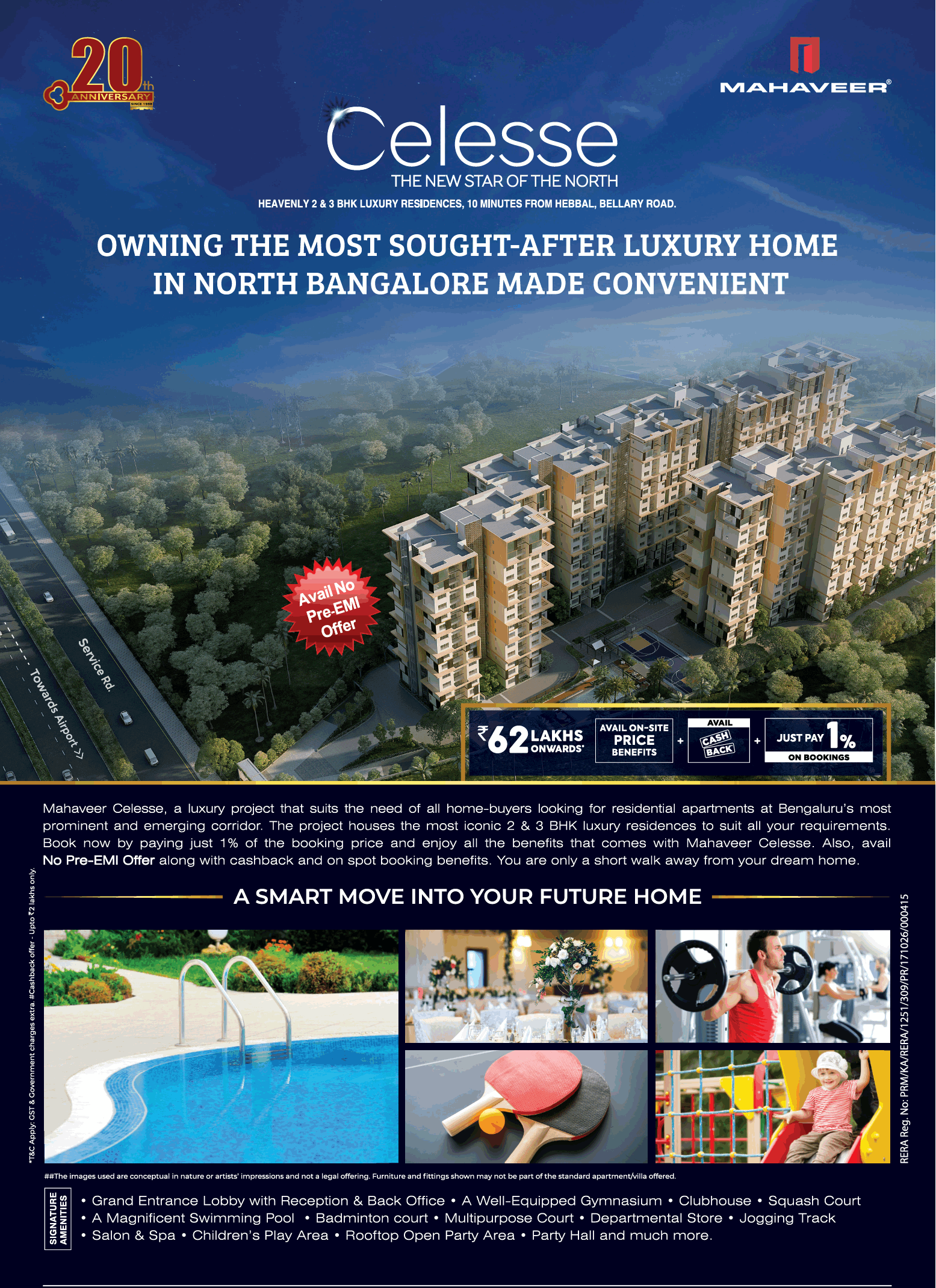 Book heavenly 2 & 3 bhk luxury residences at Mahaveer Celesse in Bangalore Update